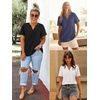 image:imageATHMILE Womens V Neck 34 Sleeve T Shirts Spring Summer Tops Tunic Casual Tees Henley Beach Vacation Basic Fashion ClothesShortwhite
