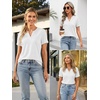 image:imageATHMILE Womens V Neck 34 Sleeve T Shirts Spring Summer Tops Tunic Casual Tees Henley Beach Vacation Basic Fashion ClothesShortwhite