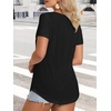 image:imageATHMILE Womens V Neck Short Sleeve Summer T Shirts Curved Hem Plain Top  Lightweight Breathable Casual Spring Summer TeeBlack