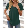 image:imageATHMILE Womens V Neck Short Sleeve Summer T Shirts Curved Hem Plain Top  Lightweight Breathable Casual Spring Summer TeeDeepgreen