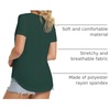 image:imageATHMILE Womens V Neck Short Sleeve Summer T Shirts Curved Hem Plain Top  Lightweight Breathable Casual Spring Summer TeeDeepgreen