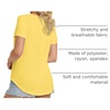 image:imageATHMILE Womens V Neck Short Sleeve Summer T Shirts Curved Hem Plain Top  Lightweight Breathable Casual Spring Summer TeeLemon