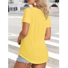 image:imageATHMILE Womens V Neck Short Sleeve Summer T Shirts Curved Hem Plain Top  Lightweight Breathable Casual Spring Summer TeeLemon
