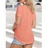 image:imageATHMILE Womens V Neck Short Sleeve Summer T Shirts Curved Hem Plain Top  Lightweight Breathable Casual Spring Summer TeeLightpink