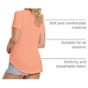 image:imageATHMILE Womens V Neck Short Sleeve Summer T Shirts Curved Hem Plain Top  Lightweight Breathable Casual Spring Summer TeeLightpink