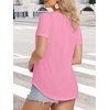 image:imageATHMILE Womens V Neck Short Sleeve Summer T Shirts Curved Hem Plain Top  Lightweight Breathable Casual Spring Summer TeePink