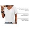 image:imageATHMILE Womens V Neck Short Sleeve Summer T Shirts Curved Hem Plain Top  Lightweight Breathable Casual Spring Summer TeeWhite