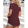 image:imageATHMILE Womens V Neck Short Sleeve Summer T Shirts Curved Hem Plain Top  Lightweight Breathable Casual Spring Summer TeeWinered
