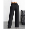 image:imageATHMILE Womens Wide Leg Sweatpants High Waisted Baggy Interior Drawstring Joggers Straight Leg Sweat Pants with PocketsBlack