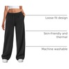image:imageATHMILE Womens Wide Leg Sweatpants High Waisted Baggy Interior Drawstring Joggers Straight Leg Sweat Pants with PocketsBlack