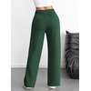 image:imageATHMILE Womens Wide Leg Sweatpants High Waisted Baggy Interior Drawstring Joggers Straight Leg Sweat Pants with PocketsDark Green