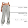 image:imageATHMILE Womens Wide Leg Sweatpants High Waisted Baggy Interior Drawstring Joggers Straight Leg Sweat Pants with PocketsGrey