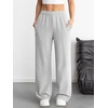 image:imageATHMILE Womens Wide Leg Sweatpants High Waisted Baggy Interior Drawstring Joggers Straight Leg Sweat Pants with PocketsGrey