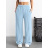 image:imageATHMILE Womens Wide Leg Sweatpants High Waisted Baggy Interior Drawstring Joggers Straight Leg Sweat Pants with PocketsLight Blue