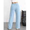 image:imageATHMILE Womens Wide Leg Sweatpants High Waisted Baggy Interior Drawstring Joggers Straight Leg Sweat Pants with PocketsLight Blue