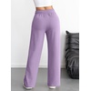 image:imageATHMILE Womens Wide Leg Sweatpants High Waisted Baggy Interior Drawstring Joggers Straight Leg Sweat Pants with PocketsLight Purple
