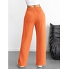 image:imageATHMILE Womens Wide Leg Sweatpants High Waisted Baggy Interior Drawstring Joggers Straight Leg Sweat Pants with PocketsOrange