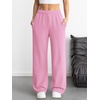 image:imageATHMILE Womens Wide Leg Sweatpants High Waisted Baggy Interior Drawstring Joggers Straight Leg Sweat Pants with PocketsPink