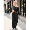 image:imageATHMILE Womens Wide Leg Sweatpants High Waisted Baggy Lounge Pants with Pockets Drawstring Comfy Casual Athletic PalazzoBlack