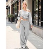 image:imageATHMILE Womens Wide Leg Sweatpants High Waisted Baggy Lounge Pants with Pockets Drawstring Comfy Casual Athletic PalazzoGrey