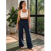 image:imageATHMILE Womens Wide Leg Sweatpants High Waisted Baggy Lounge Pants with Pockets Drawstring Comfy Casual Athletic PalazzoNavy Blue