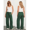image:imageATHMILE Womens Wide Leg Sweatpants High Waisted Baggy Teen Girl Pants  Fall Fashion Winter Clothes Lounge Travel Joggers With PocketsDark Green