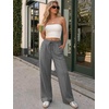 image:imageATHMILE Womens Wide Leg Sweatpants High Waisted Baggy Teen Girl Pants  Fall Fashion Winter Clothes Lounge Travel Joggers With PocketsDark Grey