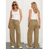 image:imageATHMILE Womens Wide Leg Sweatpants High Waisted Baggy Teen Girl Pants  Fall Fashion Winter Clothes Lounge Travel Joggers With PocketsDark Khaki