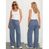 image:imageATHMILE Womens Wide Leg Sweatpants High Waisted Baggy Teen Girl Pants  Fall Fashion Winter Clothes Lounge Travel Joggers With PocketsGrey Blue