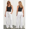 image:imageATHMILE Womens Wide Leg Sweatpants High Waisted Baggy Teen Girl Pants  Fall Fashion Winter Clothes Lounge Travel Joggers With PocketsWhite