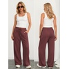 image:imageATHMILE Womens Wide Leg Sweatpants High Waisted Baggy Teen Girl Pants  Fall Fashion Winter Clothes Lounge Travel Joggers With PocketsWine Red