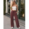 image:imageATHMILE Womens Wide Leg Sweatpants High Waisted Baggy Teen Girl Pants  Fall Fashion Winter Clothes Lounge Travel Joggers With PocketsWine Red