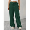 image:imageATHMILE Womens Wide Leg Sweatpants with Pockets  Fall Fashion Lounge Travel PantsLow Waist Streetwear DrawstringBaggy Teen Girl JoggerDark Green