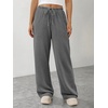 image:imageATHMILE Womens Wide Leg Sweatpants with Pockets  Fall Fashion Lounge Travel PantsLow Waist Streetwear DrawstringBaggy Teen Girl JoggerDark Grey