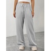 image:imageATHMILE Womens Wide Leg Sweatpants with Pockets  Fall Fashion Lounge Travel PantsLow Waist Streetwear DrawstringBaggy Teen Girl JoggerGrey