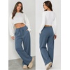 image:imageATHMILE Womens Wide Leg Sweatpants with Pockets  Fall Fashion Lounge Travel PantsLow Waist Streetwear DrawstringBaggy Teen Girl JoggerGrey Blue
