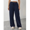 image:imageATHMILE Womens Wide Leg Sweatpants with Pockets  Fall Fashion Lounge Travel PantsLow Waist Streetwear DrawstringBaggy Teen Girl JoggerNavy