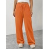 image:imageATHMILE Womens Wide Leg Sweatpants with Pockets  Fall Fashion Lounge Travel PantsLow Waist Streetwear DrawstringBaggy Teen Girl JoggerOrange