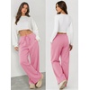 image:imageATHMILE Womens Wide Leg Sweatpants with Pockets  Fall Fashion Lounge Travel PantsLow Waist Streetwear DrawstringBaggy Teen Girl JoggerPink