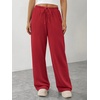 image:imageATHMILE Womens Wide Leg Sweatpants with Pockets  Fall Fashion Lounge Travel PantsLow Waist Streetwear DrawstringBaggy Teen Girl JoggerRed