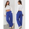 image:imageATHMILE Womens Wide Leg Sweatpants with Pockets  Fall Fashion Lounge Travel PantsLow Waist Streetwear DrawstringBaggy Teen Girl JoggerRoyal Blue