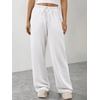 image:imageATHMILE Womens Wide Leg Sweatpants with Pockets  Fall Fashion Lounge Travel PantsLow Waist Streetwear DrawstringBaggy Teen Girl JoggerWhite