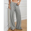 image:imageSweatpants Women Fall Outfits Wide Leg Baggy Pants HighWaisted Drawstring Sweat Pants Fashion Joggers with PocketGrey