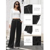 image:imageTrack Pants Women Sweatpants Wide Leg Straight Drawstring Teen Girl Fall Jogging Soft Lounge Athletic Pajama JoggersBlack