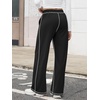 image:imageTrack Pants Women Sweatpants Wide Leg Straight Drawstring Teen Girl Fall Jogging Soft Lounge Athletic Pajama JoggersBlack