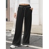 image:imageTrack Pants Women Sweatpants Wide Leg Straight Drawstring Teen Girl Fall Jogging Soft Lounge Athletic Pajama JoggersBlack