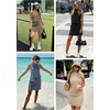 image:imageTwo Piece Skirt Sets for Women Summer Beach Vacation Outfits Mock Neck Tops Tennis Skirt Lounge Matching SetsBlue