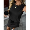 image:imageTwo Piece Skirt Sets for Women Summer Beach Vacation Outfits Mock Neck Tops Tennis Skirt Lounge Matching SetsZblack