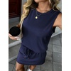 image:imageTwo Piece Skirt Sets for Women Summer Beach Vacation Outfits Mock Neck Tops Tennis Skirt Lounge Matching SetsZnavy Blue