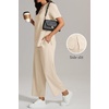 image:imageWomens 2 Piece Lounge Set Fashion Travel Outfits Summer Beach Vacation Tracksuit Comfy Wide Leg Airport LoungewearApricot